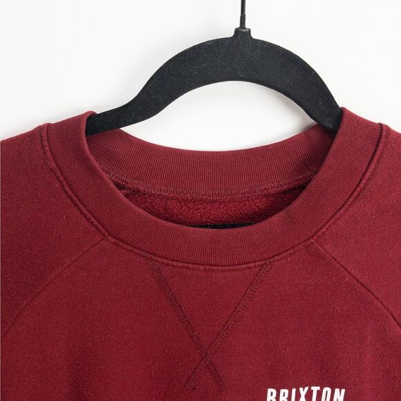 Brixton Crewneck Sweatshirt Men’s Large Red Relaxed Fit Logo Pullover Casual - Picture 4 of 11
